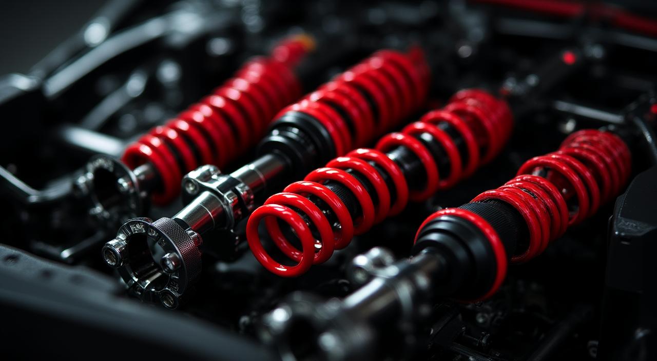 高性能スポーツカーのサスペンションパーツ